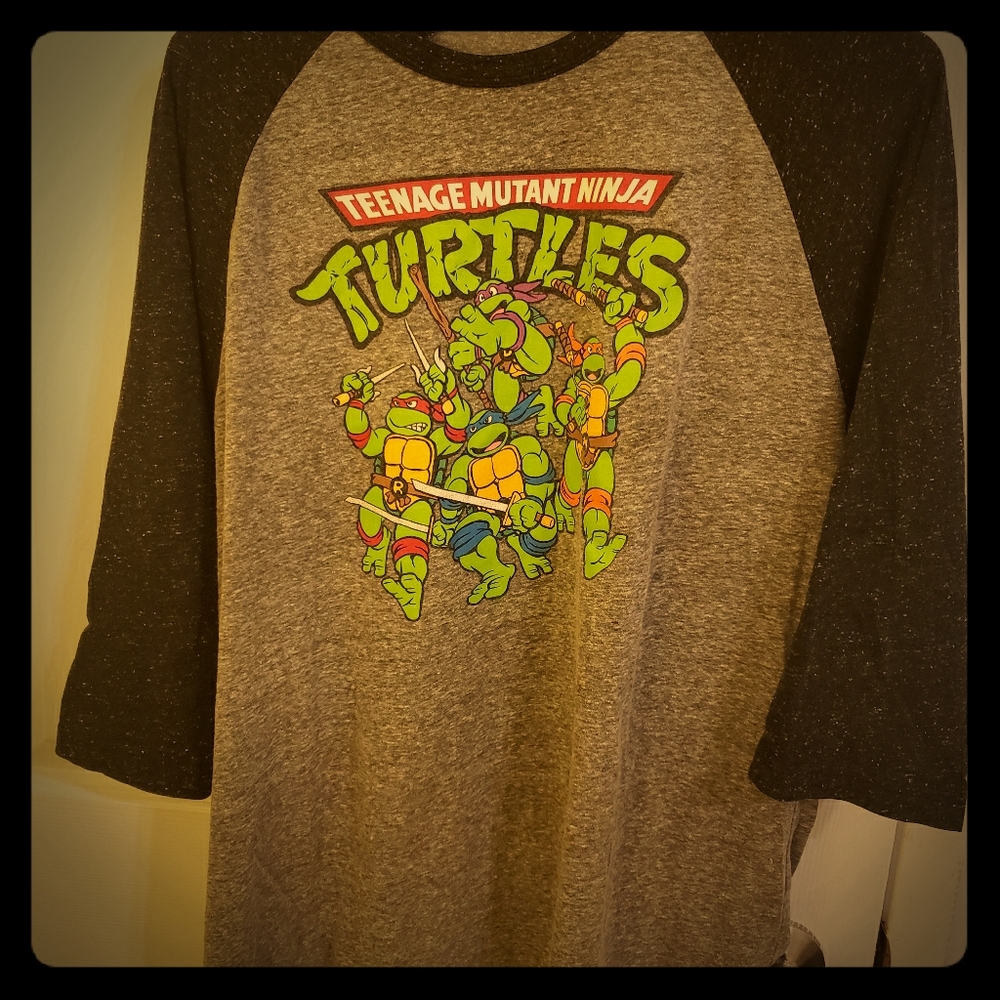 Teenage mutant ninja turtle henley baseball tee